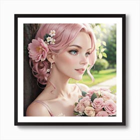 Pinky lady Art Print