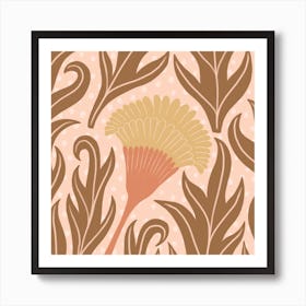 Polka Flora Square Art Print