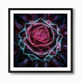 Psychedelic Rose Art Print