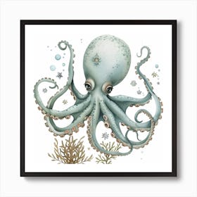 Cute Storybook Style Octopus 2 Art Print