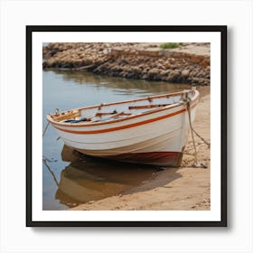 Small Boat On The Beach Art Print