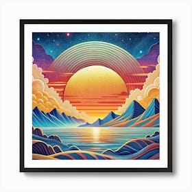 Sunrise at the Lake Art Print