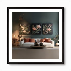 Floral Living Room Art Print