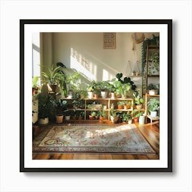 Stockcake Sunlit Indoor Garden 1720412678 Art Print