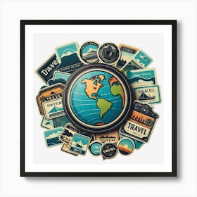 Travel Stickers Art Print