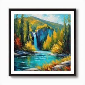 Waterfall By The River Art Print