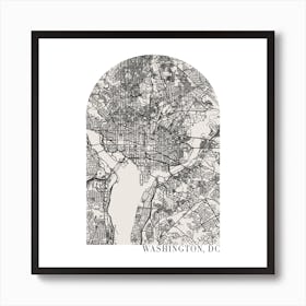 Washington DC Boho Minimal Arch Street Map 1 Art Print