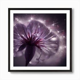 Sparkling Light on Water Drenched Dandelion Art Print