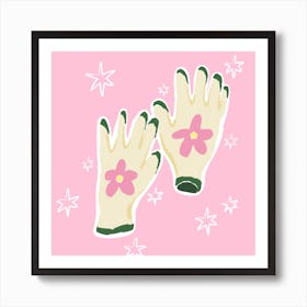 Garden Gloves Square Poster