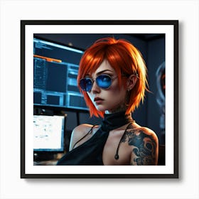 Cyberpunk Girl 3 Art Print