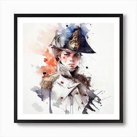 Watercolor Napoleonic Soldier Woman #4 Art Print