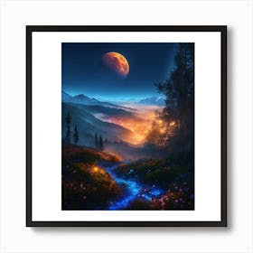 Moonlight In The Valley Art Print