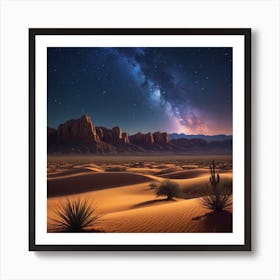 Desert Night Sky Poster