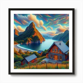 House On The Lake 2 Art Print