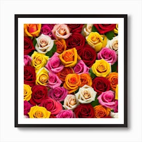 Colorful Roses Background 48 Art Print