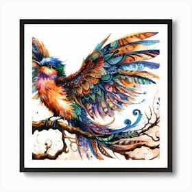 Bird with vibrant colour Art Print