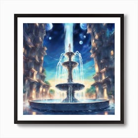 Fountain in space Art Print
