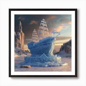Beautiful ice sculpture in the shape of a sailing ship 19 Art Print