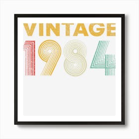 Vintage 1984 38th Birthday Gift Men Women 38 Years Old Art Print