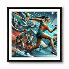 Tennis Players Art Print