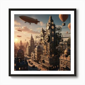 Steampunk City 5 Art Print