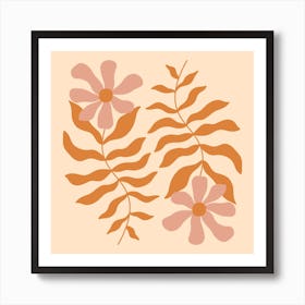 Boho Abstract Flowers  Art Print