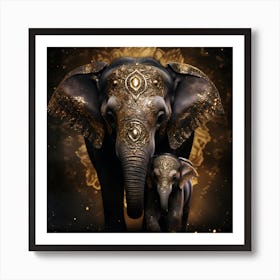 Elephant Series Artjuice By Csaba Fikker 025 Art Print