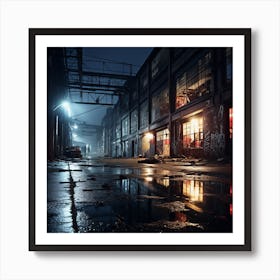 Dark Industrial City Art Print