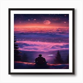 Man Looking At The Sky Art Print