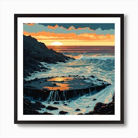 Desaster On Galician Coast Filled By Black Oil Art Print