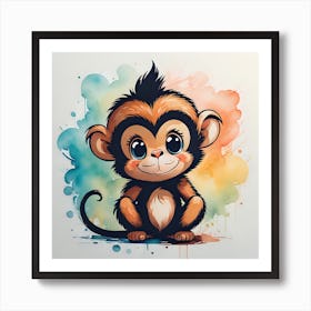 Cute Monkey Art Print