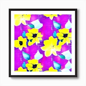 Purple And Yellow Flowers Art Print