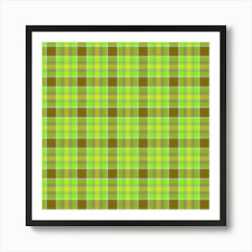 Green Plaid Fabric 3 Art Print