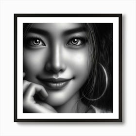 Black And White Portrait 10 Art Print