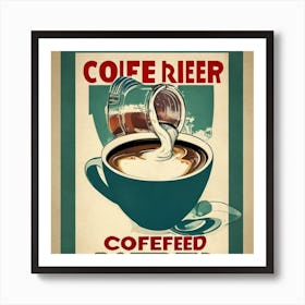 Coffee Diver Poster Print, Good Morning Coffee, Retro Diver Art, Kitchen Wall Art, Coffee Station Art, Art Deco Prints, Coffee Lover Gifts 1 Art Print