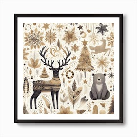 Christmas Deer Affiche