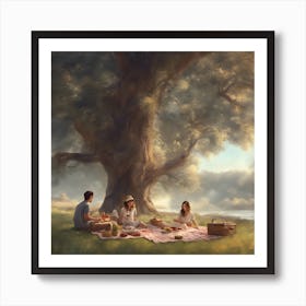 Friends Picnic In The Park Art Print