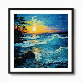 Sunset At The Beach 4 Art Print