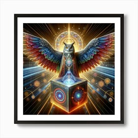 Owl In The Box Art Print