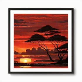 sunset nature Art Print