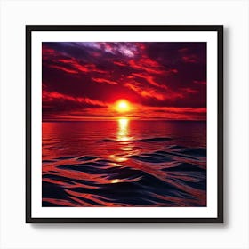 Sunset Over The Ocean 161 Art Print