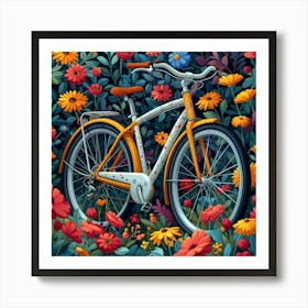 Bicycle In The Garden 1 Art Print