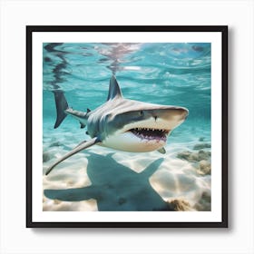 Shark In The Sea Art Print