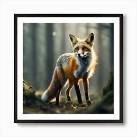 Red Fox In The Forest 43 Art Print