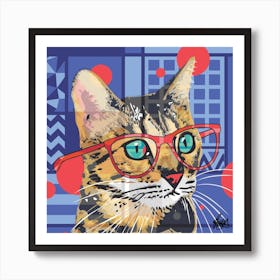 Henry Tabby Cat Square Art Print