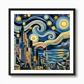 Starry Night Sky: Celestial Wall Art Art Print