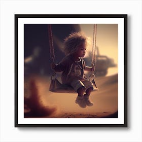 Child On A Swing Art Print