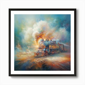 Train On The Tracks Art Print