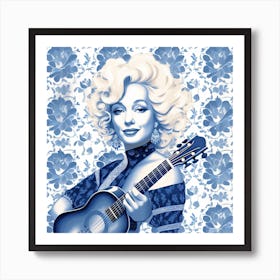 Dolly Parton Delft Tile Illustration 2 Art Print