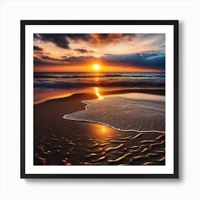 Sunset On The Beach 446 Art Print